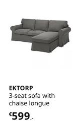 IKEA EKTORP hoekbank met poef –, Ophalen, Gebruikt, Hoekbank, Driepersoons