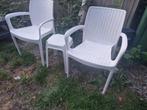 Balkonset, 2 witte stoelen en tafeltje, kunststof, Ophalen of Verzenden, Nieuw