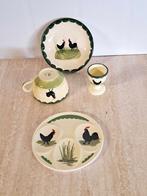 Eierdop Kip en Haan Zeller Keramik Kop en schotel , schaatje, Antiek en Kunst, Ophalen of Verzenden