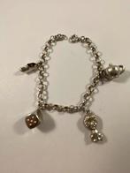 Zilveren jasseron, bedeltjes, armband, Ophalen of Verzenden, Zilver