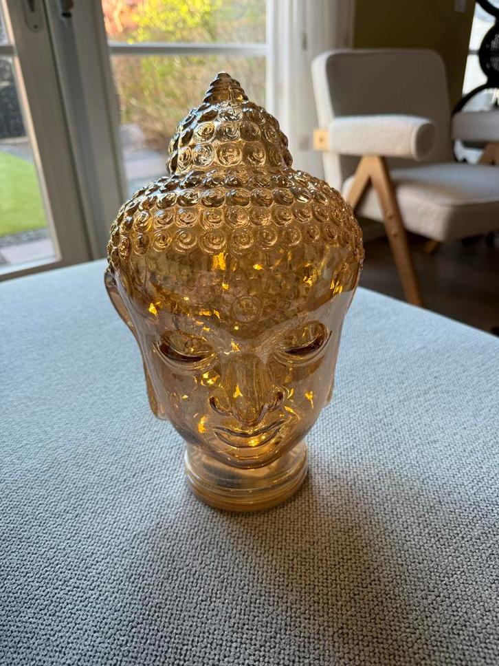 Boeddha Set: Glazen Hoofd, Lantaarn & Kaarshouder, Huis en Inrichting, Woonaccessoires | Boeddhabeelden, Zo goed als nieuw, Ophalen of Verzenden