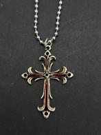 Gothic Kruis Ketting  - RVS - handgemaakt - ballchain, 3845gh, Starjewelleryshop@hotmail.com, Nieuw, Ophalen of Verzenden