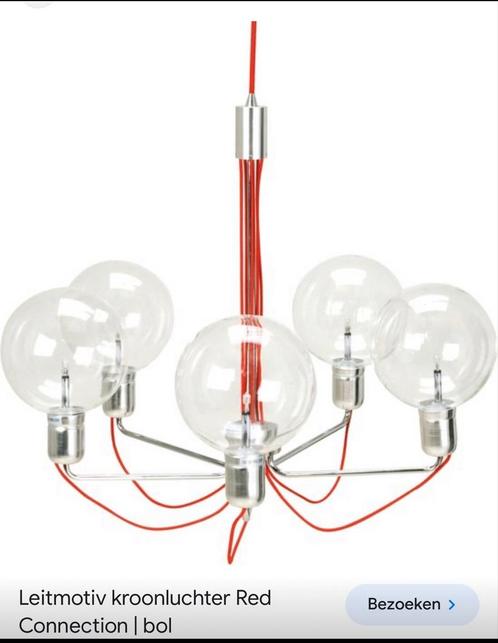 De Red Connection kroonluchter van Leitmotiv, Huis en Inrichting, Lampen | Hanglampen, Zo goed als nieuw, Glas, Ophalen