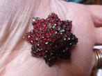Antieke Broche Rozet talloze Boheemse Granaten, Sieraden, Tassen en Uiterlijk, Antieke sieraden, Verzenden, Overige materialen