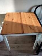 Houten ikea tafel met witte poten, Huis en Inrichting, Tafels | Eettafels, Ophalen of Verzenden, Gebruikt, Vierkant