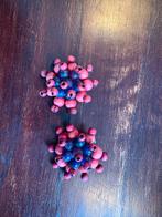 Vintage jaren 60 oorclips roze en paars, Ophalen of Verzenden, Zo goed als nieuw, Paars, Overige materialen