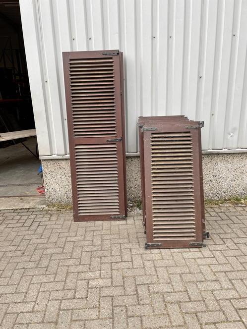 Prachtset massieve meranti raamluiken of louvreluiken, Doe-het-zelf en Verbouw, Deuren en Horren, Zo goed als nieuw, Overige typen