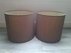 2 bruine lampenkappen, Huis en Inrichting, Lampen | Lampenkappen, Ophalen, Rond, Zo goed als nieuw, Bruin