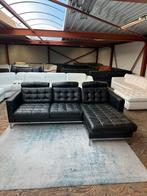 Leren hoekbank Landskrona , zwarte hoekbank leer, 2871SK, Mariansoliak8@gmail.com, Ophalen of Verzenden, Zo goed als nieuw