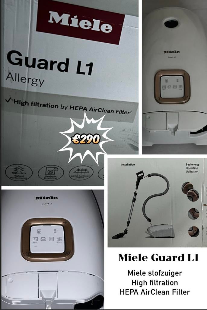 Premium Miele Guard L1 Allergy stofzuiger, Stofzak, Stofzuiger, Ophalen of Verzenden, Zo goed als nieuw
