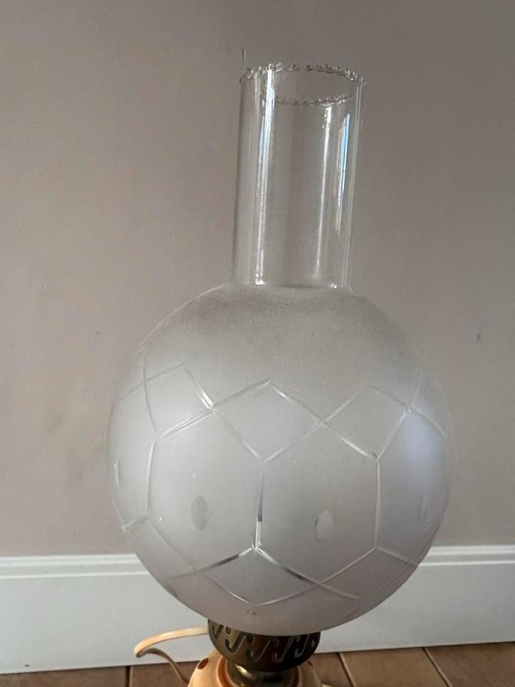 Vintage Lamp - mooi geslepen glas, Antiek en Kunst, Antiek | Lampen, Ophalen of Verzenden