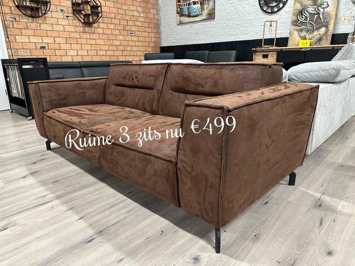 Bank stof Grote showroom! Direct leverbaar!, Huis en Inrichting, Banken | Complete zithoeken, Zo goed als nieuw, Hout, Ophalen of Verzenden