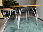 Eettafel (diameter 110 cm) met 4 stoelen, 4 tot 6 stoelen, Gebruikt, Ophalen