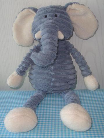 JELLCAT knuffel OLIFANT rib cordy roy blauw/grijs beschikbaar voor biedingen