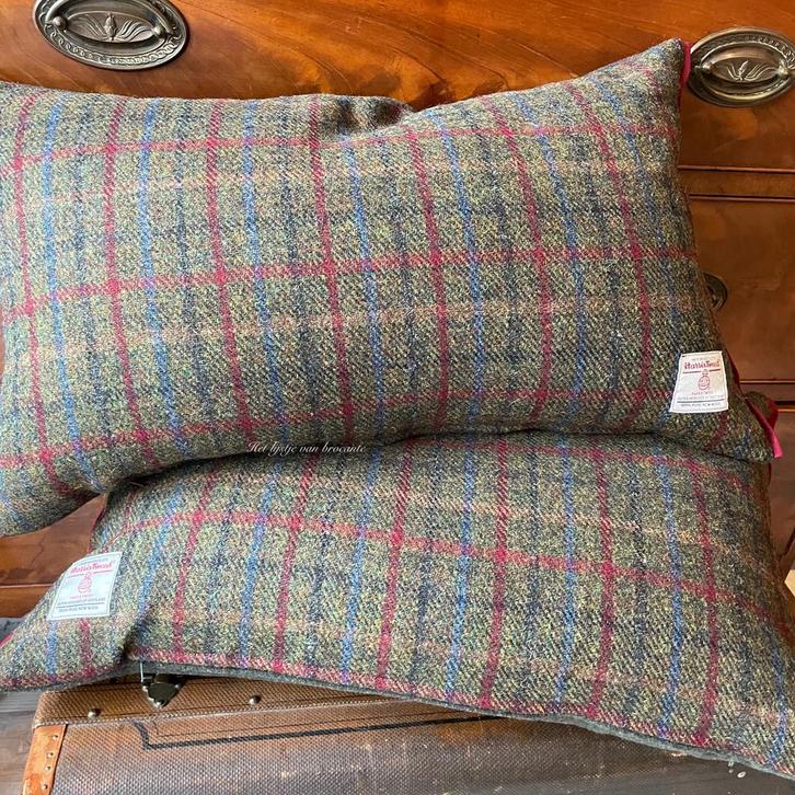Schotse SET kussens Harris Tweed Croft Check, Huis en Inrichting, Woonaccessoires | Kussens, Nieuw, Overige kleuren, Rechthoekig
