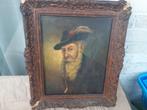 . Olieverfschilderij uit 1900, man, Portret van jarige, hoed, Schilderij, Gebruikt, 50 tot 75 cm, Oorspronkelijke maker
