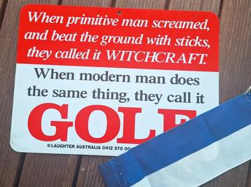 Golfsport Humor bord lees tekst Mancave kantine sporthal beschikbaar voor biedingen