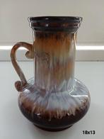 Vintage Strehla druipglazuur vaasje, Ophalen of Verzenden, Overige kleuren, Aardewerk of Porselein, Minder dan 50 cm