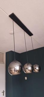 Hanglamp met drie zilveren bollen, Ophalen, Gebruikt, Metaal, Minder dan 50 cm