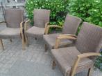 4 stoelen samen €10-, in prima staat, Ophalen, Zo goed als nieuw, Bruin, Twee