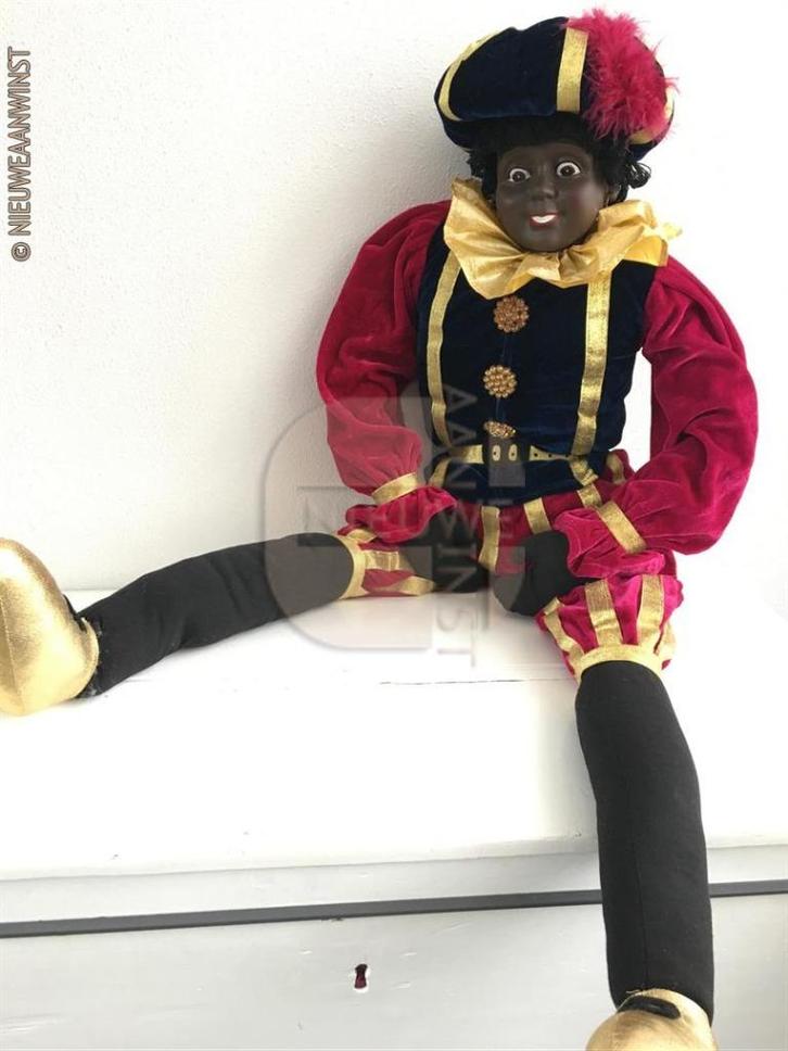 Authentieke V&D etalage zwarte Piet pop - 110cm, bordeaux, Diversen, Sinterklaas, Zo goed als nieuw, Verzenden