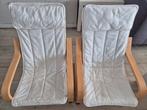 2x Kinderstoel Poang met witte bekleding, Ophalen, Gebruikt, Twee, Wit