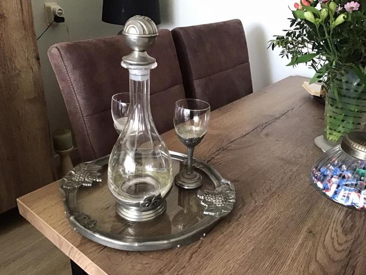 Super mooi dienblad met karaf en 2 glazen, Huis en Inrichting, Woonaccessoires | Stolpen, Zo goed als nieuw, Ophalen of Verzenden