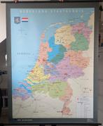 Nederland staatkundig wandkaart dubbelzijdig *modern*, Antiek en Kunst, Antiek | Schoolplaten, Ophalen, Aardrijkskunde