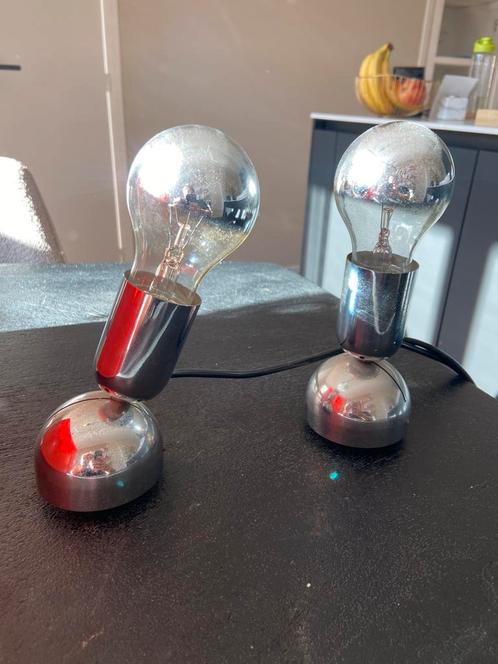 Twee vintage Ingo Maurer Pollux design lampen lamp, Huis en Inrichting, Lampen | Tafellampen, Minder dan 50 cm, Metaal, Ophalen of Verzenden