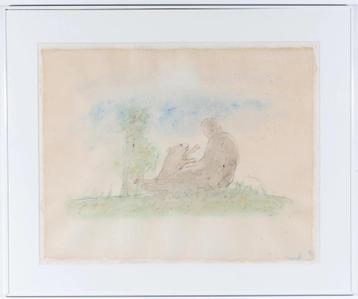 Co Westerik - Tafereel Buiten met Hond (1999) beschikbaar voor biedingen