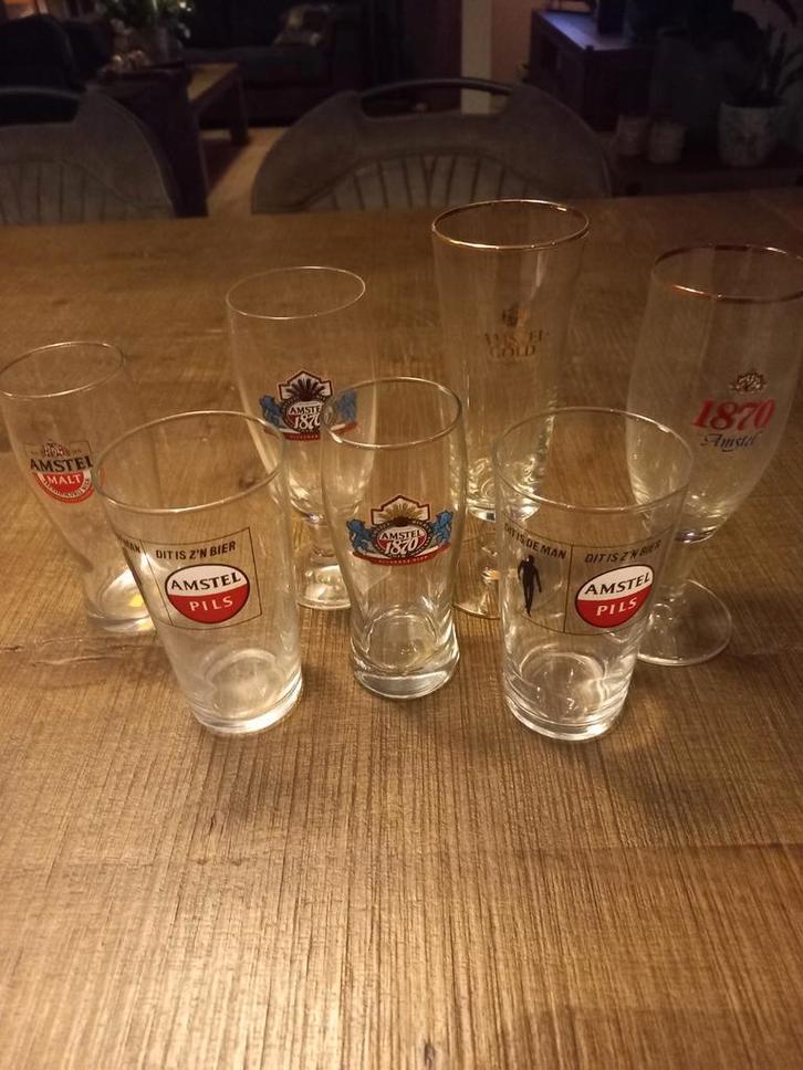 Oude Amstel Bier Glazen Collectie, Verzamelen, Biermerken, Gebruikt, Glas of Glazen, Ophalen of Verzenden