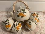 Theeserviesje met vrolijke print - fruit - vintage, Verzenden, Zo goed als nieuw