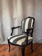 Barok Fauteuil Zwart/Wit (wegens verhuizing te koop), Huis en Inrichting, Stoelen, Ophalen, Gebruikt, Barok, Zwart
