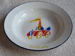 geëmailleerd bordje met giraffe in auto - California soepen, Ophalen of Verzenden, Gebruikt, Gebruiksvoorwerp