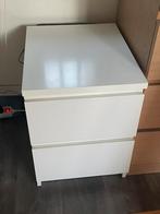 Ikea Malm nachtkastje wit, Huis en Inrichting, Kasten | Ladekasten, Ophalen, 1 of 2 laden, 50 tot 100 cm, Zo goed als nieuw
