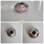 Roze Pandora murano/glasbedel, Sieraden, Tassen en Uiterlijk, Bedels, Ophalen of Verzenden, Zo goed als nieuw, Zilver, Pandora