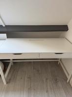 Wit Ikea bureau dubbel lade, Huis en Inrichting, Ophalen, Zo goed als nieuw, Bureau
