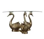 Hollywood Regency messing salontafel, Ophalen, 50 tot 100 cm, Rond, 50 tot 100 cm