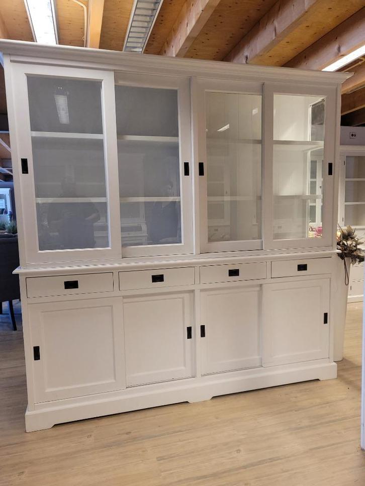 *ACTIE* Mooie Landelijke Witte Buffetkast/ Winkelkast (2510E, Huis en Inrichting, Kasten | Buffetkasten, Gebruikt, 200 cm of meer