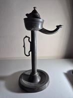 Antieke Tinnen Olielamp, Antiek en Kunst, Ophalen