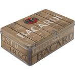 Bacardi wood look logo reclame voorraadblik koek trommel, Verzamelen, Ophalen of Verzenden, Nieuw, Reclamebord