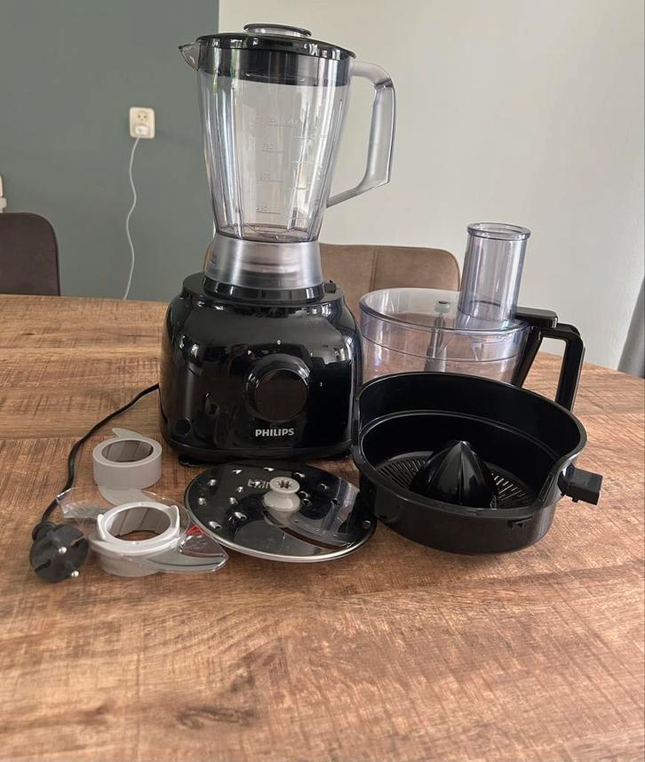 Philips keukenmachine met veel accessoires, Witgoed en Apparatuur, Keukenmixers, Zo goed als nieuw, 1 tot 2 liter, 2 snelheden