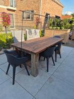 Kuipstoel Akola antraciet 4x tuinstoel, Ophalen, Zo goed als nieuw, Kunststof