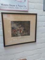 Erg mooi oude afbeelding van een Engelse jacht "Fox Hunting", Antiek en Kunst, Ophalen of Verzenden