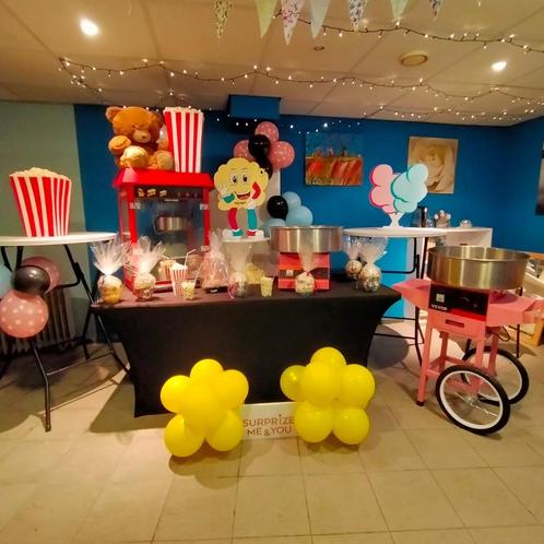 popcorn en suikerspin op je feest, Hobby en Vrije tijd, Feestartikelen | Verhuur, Zo goed als nieuw, Verjaardag, Ophalen