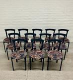 12 vintage Bruno Rey stijl stapelstoelen, Huis en Inrichting, Vijf, Zes of meer stoelen, Blauw, Gebruikt, Metaal