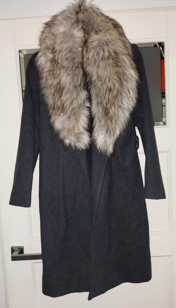 Nieuwe Only wollen parka jas met bontkraag - XS, Kleding | Dames, Jassen | Zomer, Nieuw, Maat 34 (XS) of kleiner, Grijs, Ophalen of Verzenden