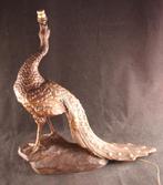 Grote antieke terracotta pauw lamp, Verzenden