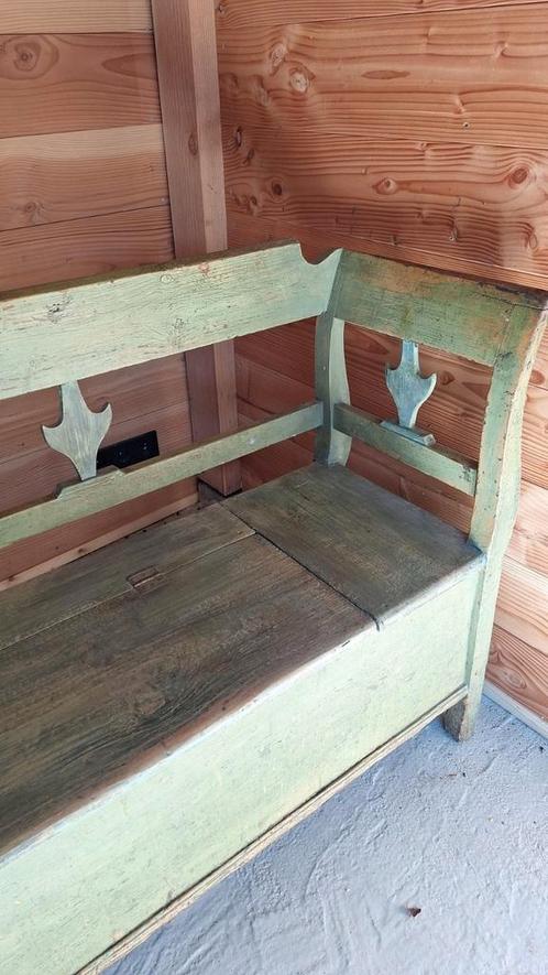 Originele Klepbank met Opbergruimte, Antiek en Kunst, Antiek | Meubels | Stoelen en Banken, Ophalen