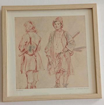 Antoine Watteau offset prent figuren  beschikbaar voor biedingen